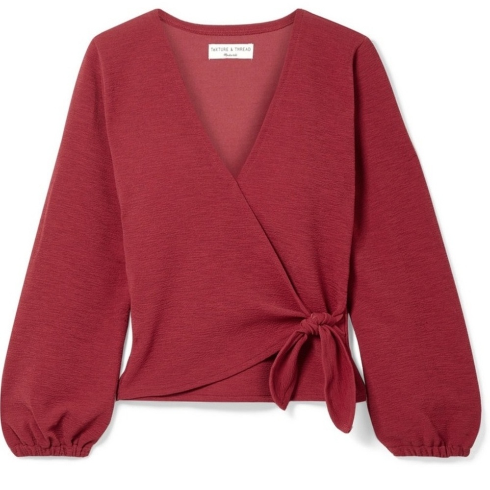 Madewell Texture and Thread Red Blouse
